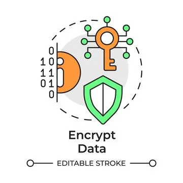 Encrypt data multi color concept icon Stock Illustration