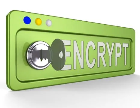 Encrypt Key Showing Protection Encryption 3d Illustration Stock Illustration