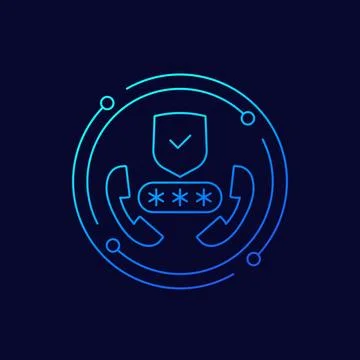 Encrypt phone calls icon, linear design Stock Illustration