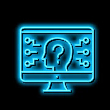Encrypt security system neon glow icon illustration 库存插图