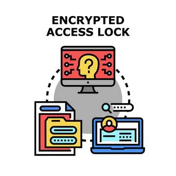 Encrypted access for secure digital data lock Stock Illustration