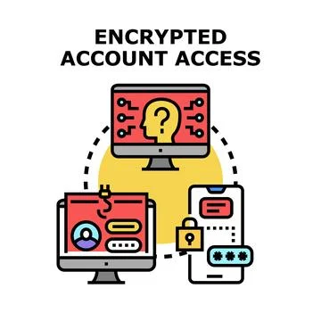 Encrypted account access and data protection concept 스톡 일러스트