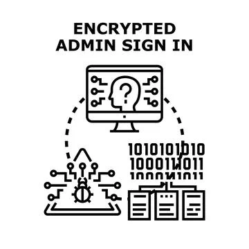 Encrypted admin sign in for secure access Stockillustratie