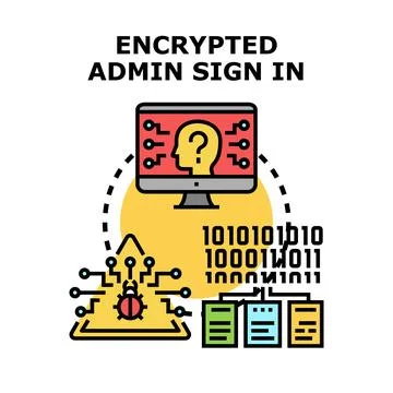 Encrypted admin sign in for secure access Stock Illustration
