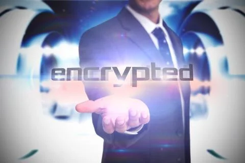 Encrypted against abstract cloud design in futuristic structure 스톡 일러스트