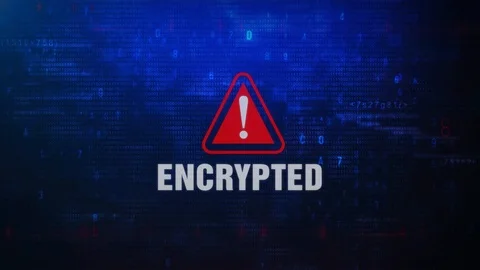 Encrypted Alert Warning Error Message Blinking on Screen . Stock Footage 98444213