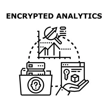 Encrypted analytics processing private user data 库存插图