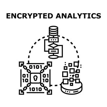 Encrypted analytics processing secure data privacy concept Stock Illustration