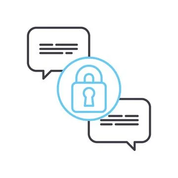 Encrypted chat line icon, outline symbol, vector illustration, concept sign Stock Illustration