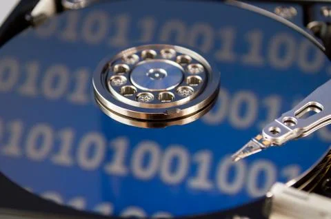 Encrypted data in binary code Stock Photos