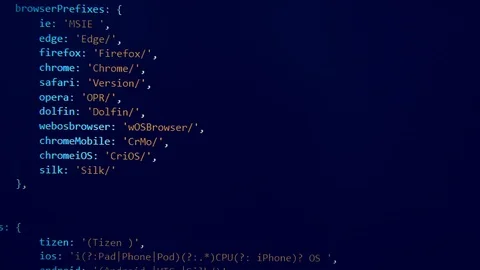 Encrypted data is coming up on the display Stockbeeldmateriaal 114742892