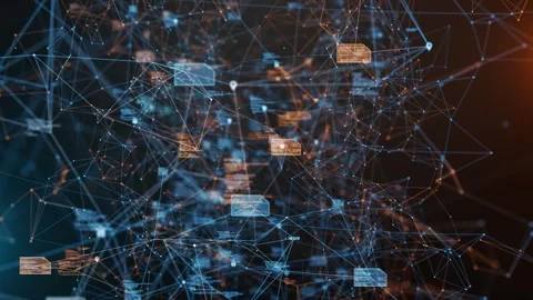Encrypted Data Computing Technology Connected Systems Background Stock Footage 313967270