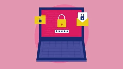 Encrypted data, cyber security coding email protection. Stock Footage 291686233