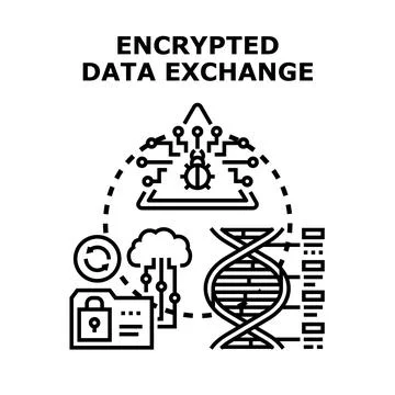 Encrypted data exchange securing digital information and genetic privacy イラスト素材
