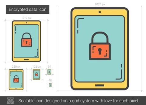 Encrypted data line icon Stock Illustration