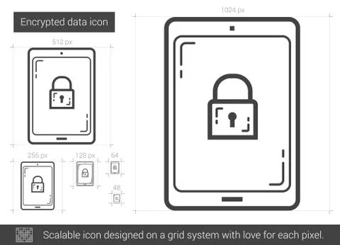 Encrypted data line icon Stock Illustration