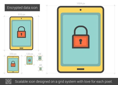 Encrypted data line icon Stock Illustration