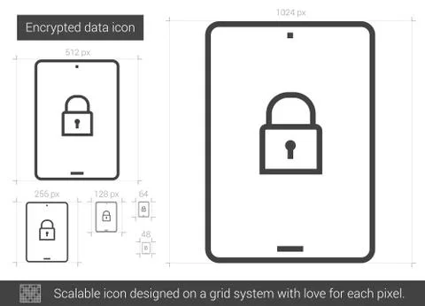Encrypted data line icon. Stock Illustration