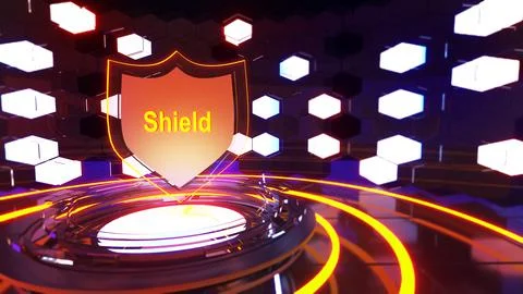 Encrypted data protection,Technological security system prevents hacker attac Illustrazione stock