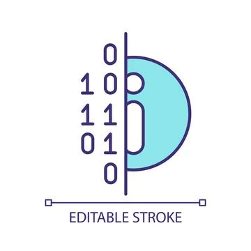 Encrypted data RGB color icon Stock Illustration