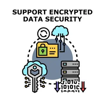 Encrypted data security concept protecting digital information Stockillustratie