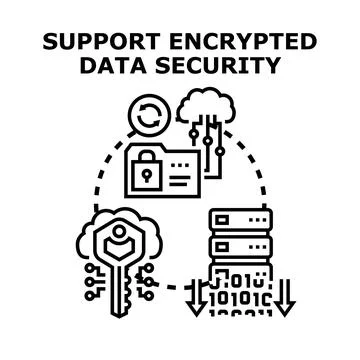 Encrypted data security concept protecting digital information Stockillustratie