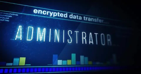 Encrypted data transfer image over bar graph and digital interface 스톡 일러스트