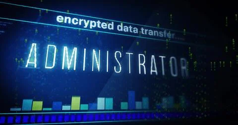 Encrypted data transfer image over bar graph and binary code background Stock Photos