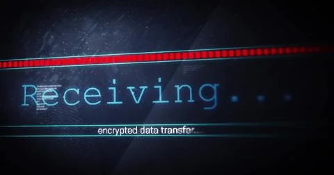 Encrypted data transfer image with progress bar and digital text Stock Illustration