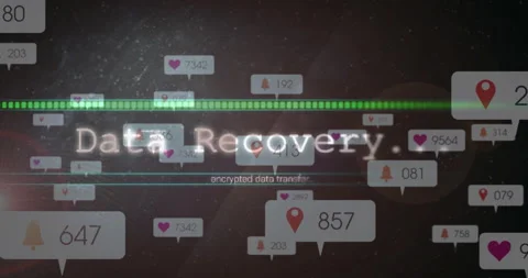 Encrypted data transferring with social media notifications over digital Stock Footage 304010861