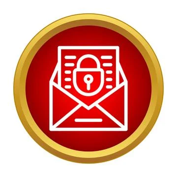 Encrypted email message icon showing data protection Stock Illustration