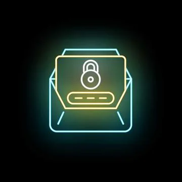 Encrypted email message with padlock icon cyber security 스톡 일러스트