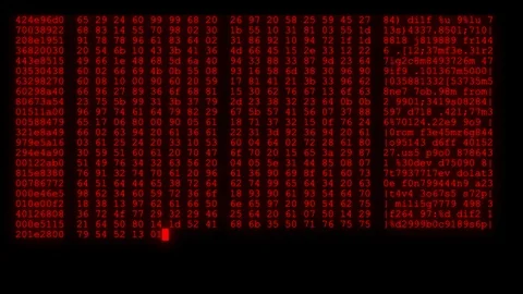 Encrypted fast long scrolling programming security hacking code data flow stream Stock Footage 102262012