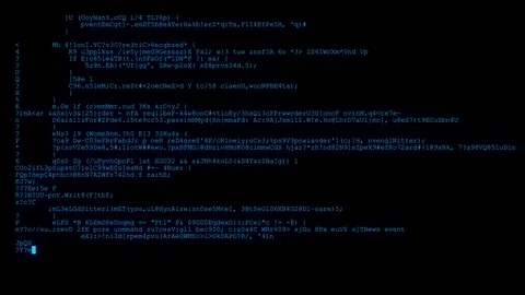 Encrypted fast long scrolling programming security hacking code data flow stream Stock Footage 102270377
