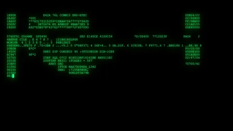 Encrypted fast long scrolling programming security hacking code data flow stream Stock Footage 102271446