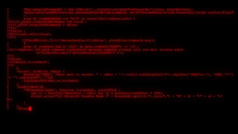Encrypted fast long scrolling programming security hacking code data flow stream Stock Footage 102272051
