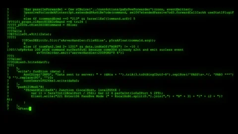 Encrypted fast long scrolling programming security hacking code data flow stream Stock Footage 102272891