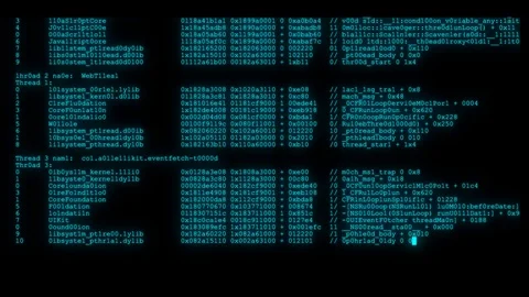 Encrypted fast long scrolling programming security hacking code data flow stream Stock Footage 102311093
