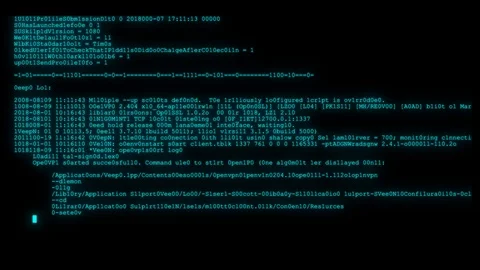 Encrypted fast long scrolling programming security hacking code data flow stream Stock Footage 102318401