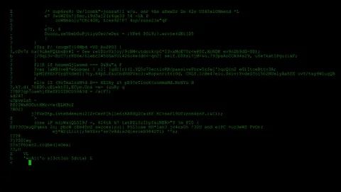 Encrypted fast long scrolling programming security hacking code data flow stream Stock Footage 102320686