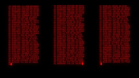 Encrypted fast long scrolling programming security hacking code data flow stream Stock Footage 102390597