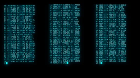 Encrypted fast long scrolling programming security hacking code data flow stream Stock Footage 102392955
