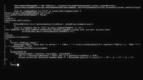 Encrypted fast long scrolling programming security hacking code data flow stream Stock Footage 104239881