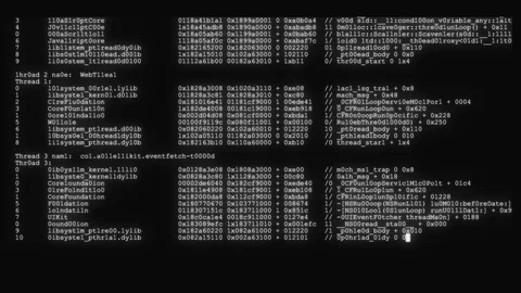 Encrypted fast long scrolling programming security hacking code data flow stream Stock Footage 104239939