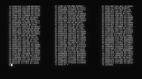 Encrypted fast long scrolling programming security hacking code data flow stream Stock Footage 104240058