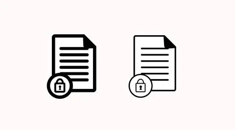 Encrypted File Icon Set. Stock Illustration