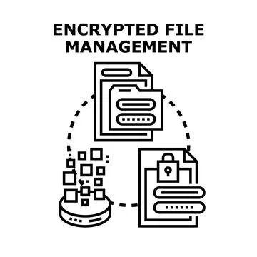 Encrypted file management protecting important digital data イラスト素材