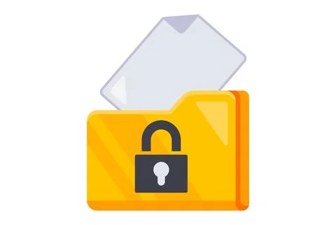Encrypted files on the computer. closed data. Stock Illustration