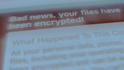 Encrypted files warning, hacking concept Stock Footage 302713410