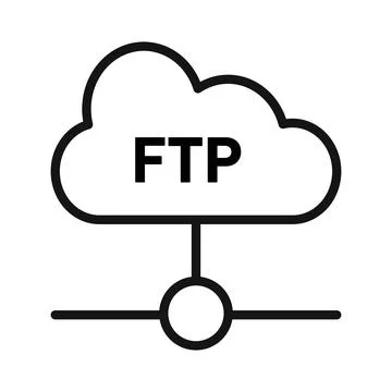 Encrypted FTP Icon for Secure File Sharing Stock Illustration